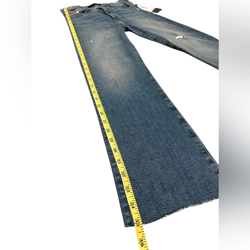 JOE’S Jeans Mid Rise Crop Boot Raw Hem in Color Portsmount Blue Women Sz 26 NWT - Picture 6 of 7